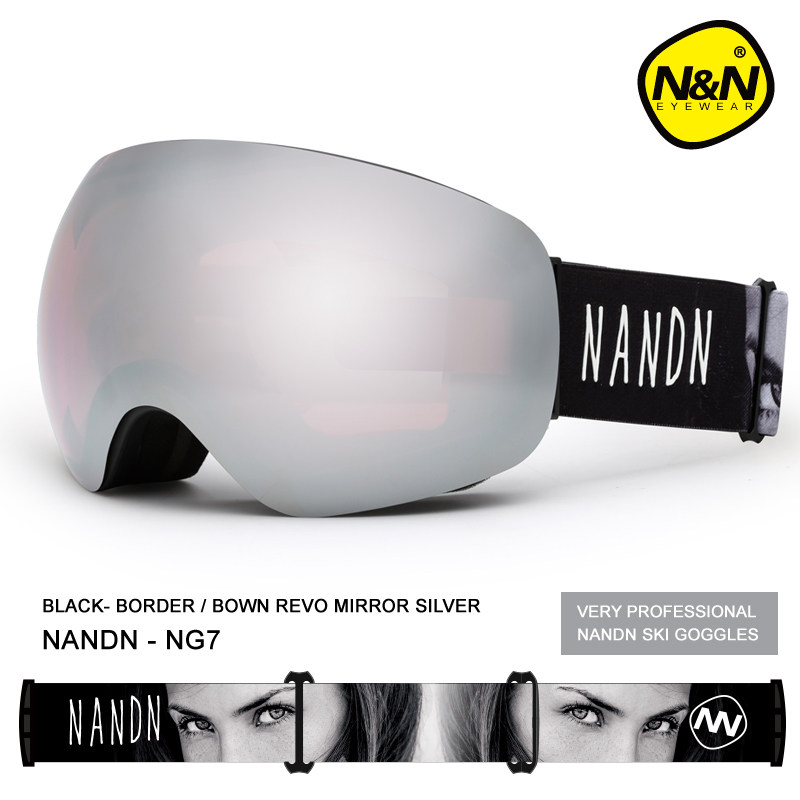 NANDN large field of view men's and women's ski goggles double anti-fog can be myopic safety protection ski goggles