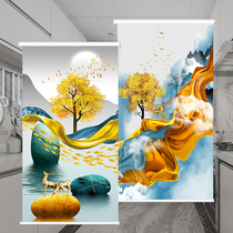 Light luxury roller shutter curtain shading kitchen oil-proof bedroom bathroom sunscreen waterproof bathroom free punch lift hand pull