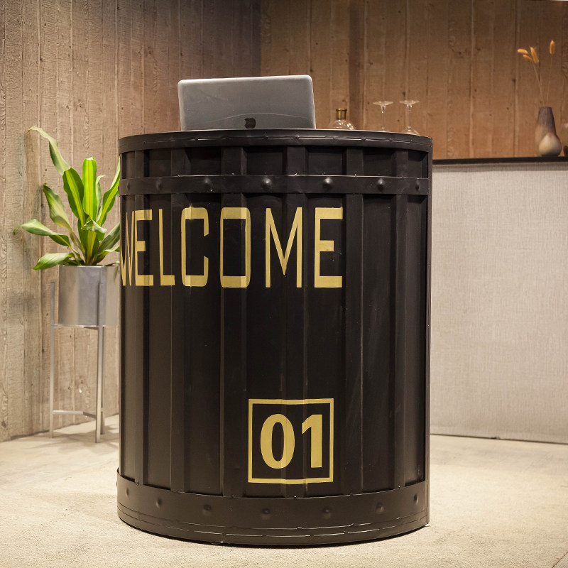 Industrial Wind Comeback Collection Silver Counter Iron Art Small Reception Desk Counter Catering Yingbin Clothing Store Front Desk Small Bar