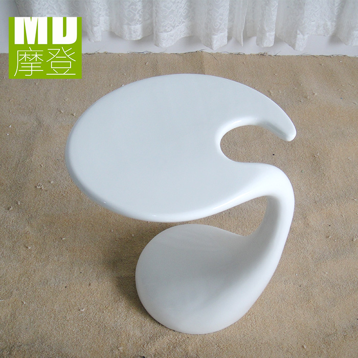 Fashion water drop coffee table leisure round edge table tempered glass plastic table small apartment round table creative hotel sofa table