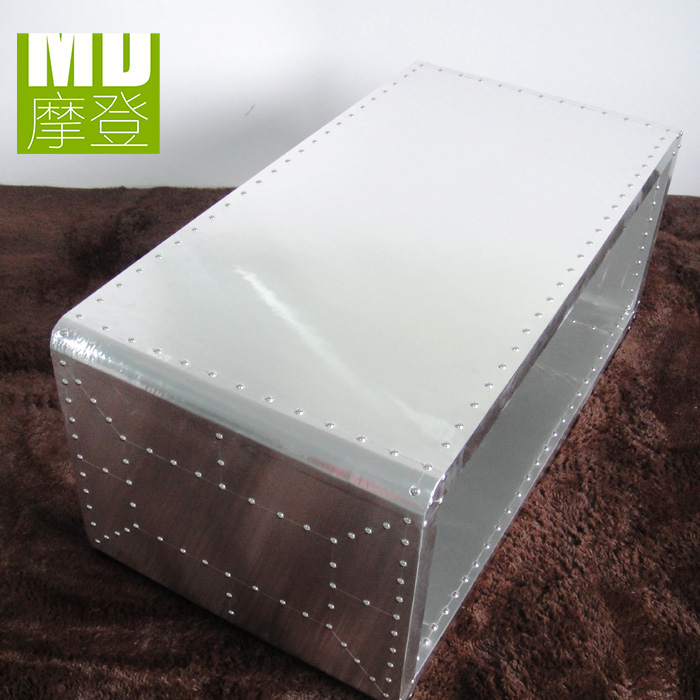 British Aluminum Hollow Coffee Table Fashion Simple Living Room Coffee Table Reception Long Coffee Table Modern