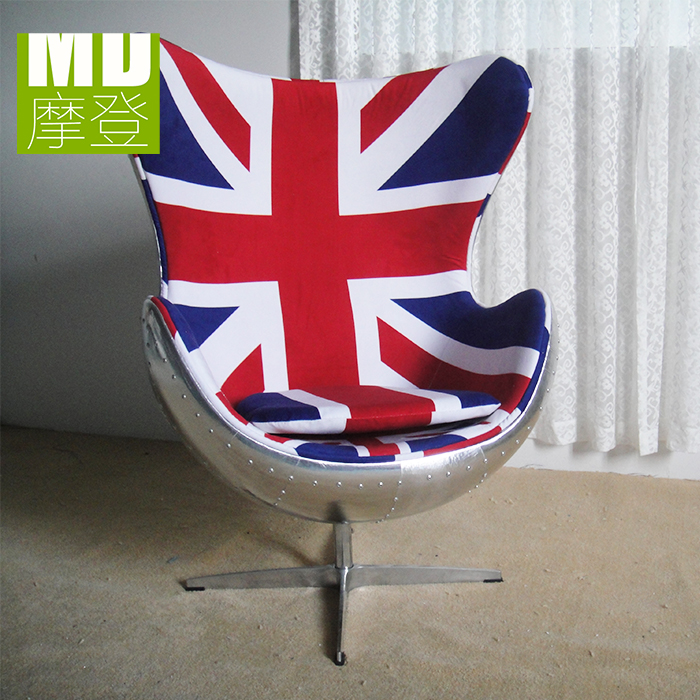 Aluminum Leather Egg ChairOffice ChairCreative Eggshell ChairSimple Shaped SofaLeisure Fashion Swivel ChairClub Negotiation Chair