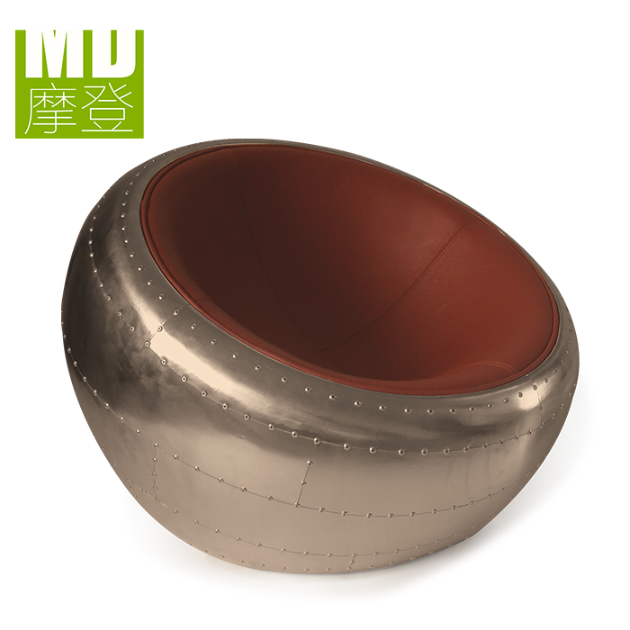 Rivet Aluminium Leather Drop Ball Chair Fiberglass Chair Retro Chair Dome Chair Negotiation Chair Leisure Chair