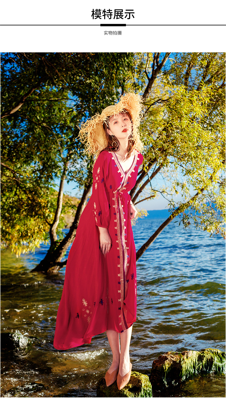 Váy đi biển nữ dài tay Thái Lan thương hiệu Bali Sanya cotton lụa bên bờ biển ngày lễ - Sản phẩm HOT đầm voan hoa nhí