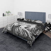 West coast chicano old school floral character bandit hardcore hip-hop dark black bed for four sets