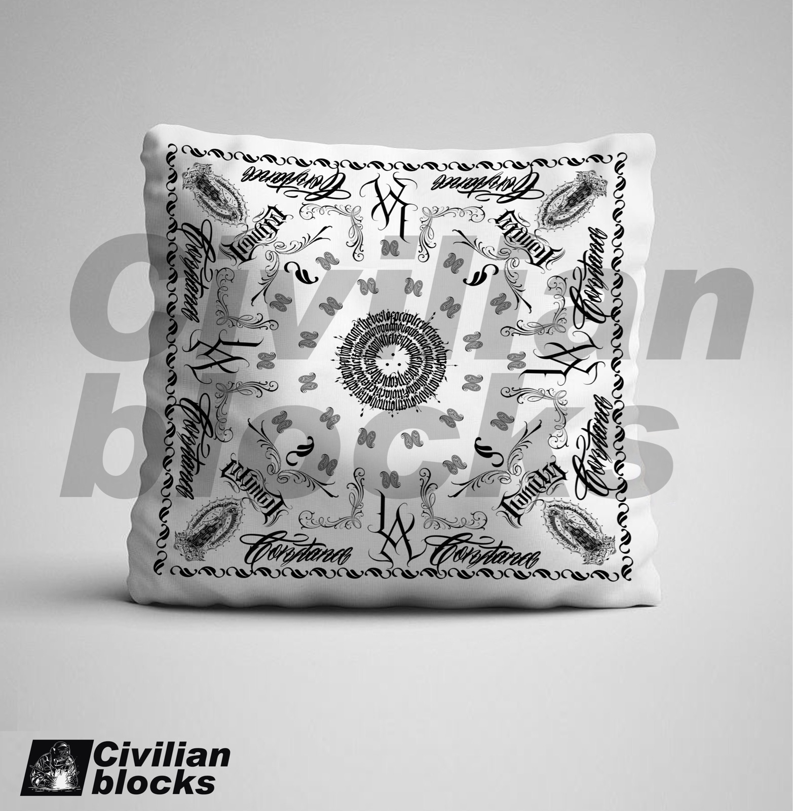 West coast chicano waist fruit flower Madonna floral character LA printed holding pillows