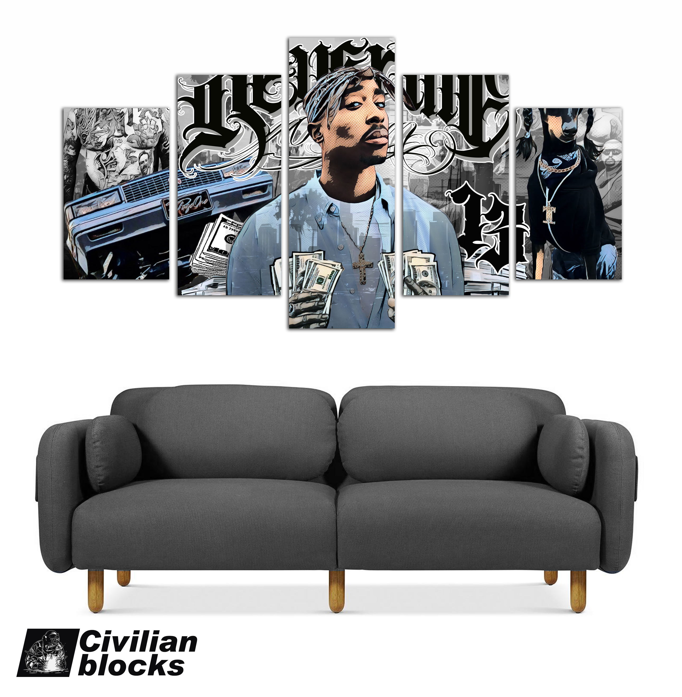 West coast chicano oldschool floral body word hiphop hip hop rap gangster hardcore 2pac no frame