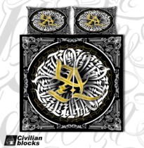 West Coast Chicano old school flower body word gangsta hardcore hip-hop dark bed four-piece set