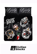 West Coast Chicano old school flower body word gangsta hardcore hip-hop dark bed four-piece set