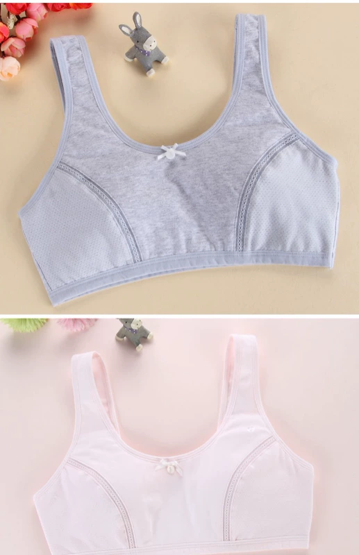 Cô gái áo ngực thời kỳ phát triển cotton học sinh trung học cơ sở nhỏ vest đồ lót thể thao không có vòng thép mỏng mùa hè