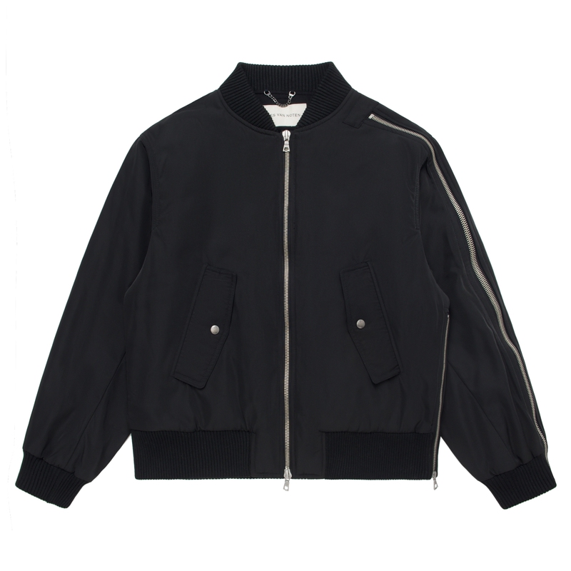 Dvn 25Ss Zip Bomber Asymmetric Riri Zipper Nylon Three-Proof Coating Versatile Jacket