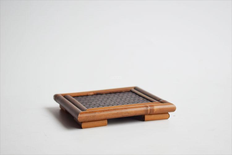 Trà đạo bộ trà phụ kiện sáu quý ông cách nhiệt mat coaster nồi tre trà trà bàn trà phòng dụng cụ tre dấu vết tre - Trà sứ bình trà