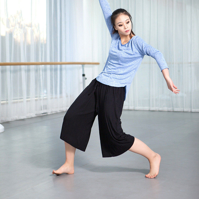 Modern dance exercise clothes loose dance pants yoga pants dance seven-point exercise pants modal wide-leg pants women