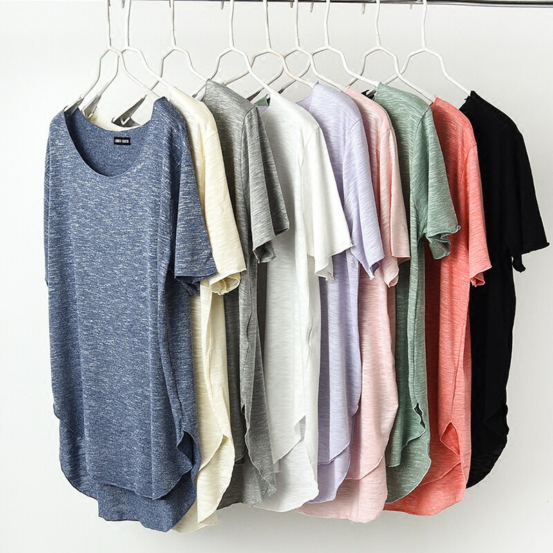 Crewneck short sleeve slub cotton loose dance suit jacket modern dance yoga practice suit T-shirt student training suit female