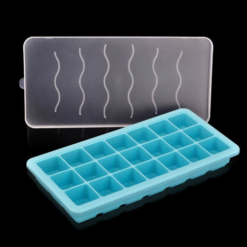 Пищевой силикон, детская форма, кубики льда для прикорма, пылезащитная крышка, 21 ячеек