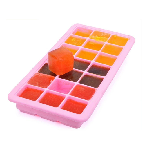 Пищевой силикон, детская форма, кубики льда для прикорма, пылезащитная крышка, 21 ячеек
