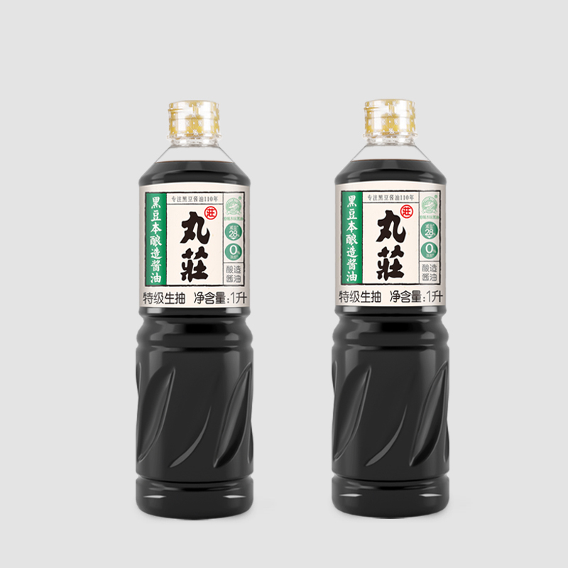 金龙鱼丸庄黑豆本酿造特级生抽酱油1L*2瓶 零添加防腐剂 炒菜凉拌