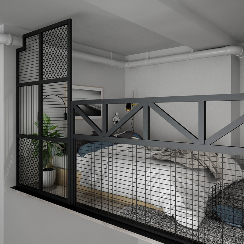 Industrial screen living room grid iron mesh porch office cabinet rack bar dining room decoration wrought iron partition