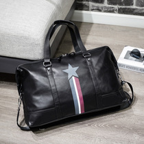 Hong Kong real leather men personality European and American fashion handbag bull skin large capacity travel bag out bag