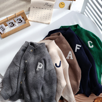 Childrens clothing childrens spring clothes knit cardio-hoodie 2022 new male baby foreign air Han version jacket female children sweaters jacket