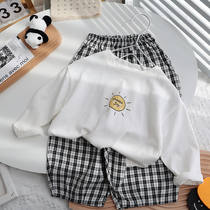 Baby Cute Long Sleeve T-shirt Spring Thin children Ocean Gas White Undershirt Full Cotton Kiddie Spring Clothing
