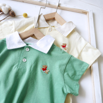 Children polo shirt summer thin men and women baby bear short sleeve T-shirt cotton children foreign summer 1-3 years old