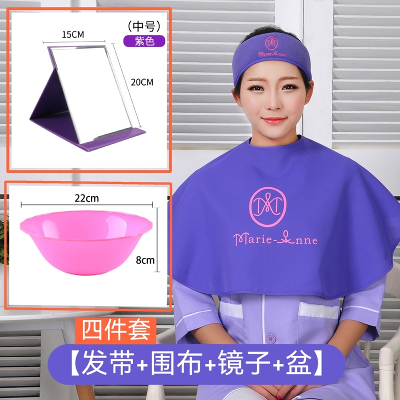 Mary Yan Deep Purple Headband Scarf Set Turban Scarf Scarf Set Beauty Salon Supplies