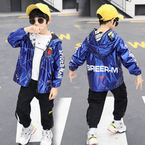 Spider-Man coat boys with glasses Spring and Autumn models on both sides wear 2021 new autumn coat tide Korean version of foreign gas