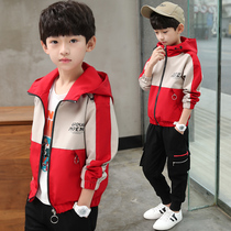 Childrens clothing boy coat 2021 Spring and Autumn Middle Children Korean jacket coat Tide Ocean children autumn clothes thin coat