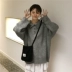 Mùa thu và mùa đông phiên bản Hàn Quốc của ulzzang hoang dã lỏng lẻo phong cách Harajuku bf dài tay lười áo gió áo len nữ áo len áo len cổ lọ Cardigan