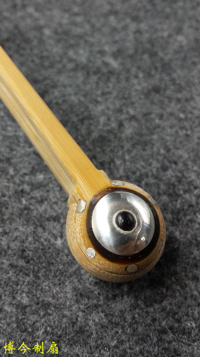 (Bojin fan) 95 inch 18 square Seiko silver monk head jade bamboo folding fan scrape Mi stickers