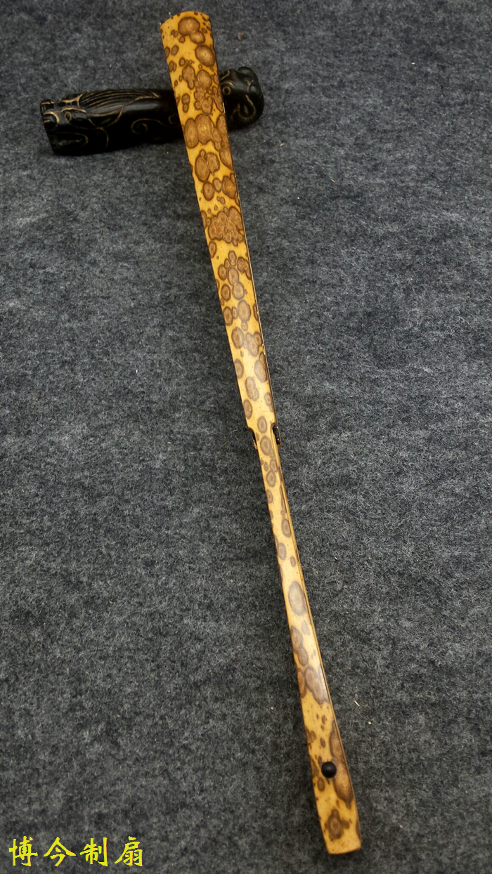 Has been released (Bojin fan) 9 inch 16 square old material Merlu and green folding fan paste beam material