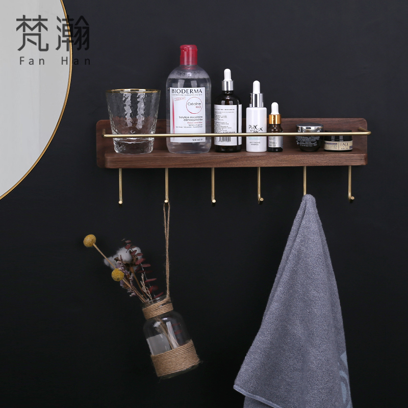 Van-vast Nordic wooded towel rack Creative minimalist Makeup Room Wash Bench Wall Wall-mounted Towel Shelve