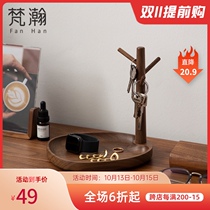 Fanhan door key storage box ornaments desktop porch shoe cabinet rack solid wood entry door mask key holder