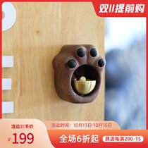 Fanhan cat claw Bell suction door type copper wind chimes refrigerator stickers home door door reminder solid wood doorbell