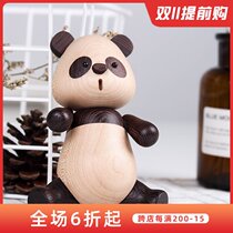 Fan Han desktop cute panda handmade small ornaments decoration girl birthday gift hand with animal Doll Doll