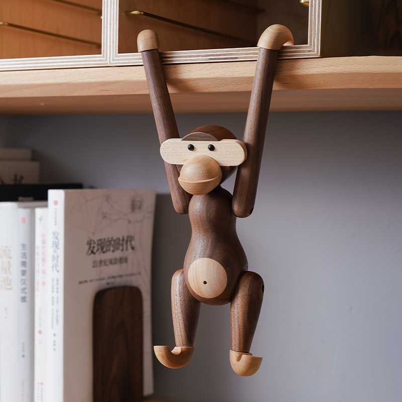 Fan Han Solid wood hanging arm monkey ornament creative ornament June 1 Children's Day gift handmade doll doll