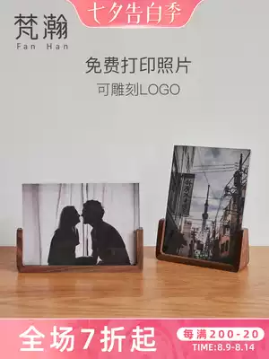 Fanhan wooden photo frame set table custom 6 6 7 7 8 8 inch plus wash photos graduation commemorative acrylic photo frame
