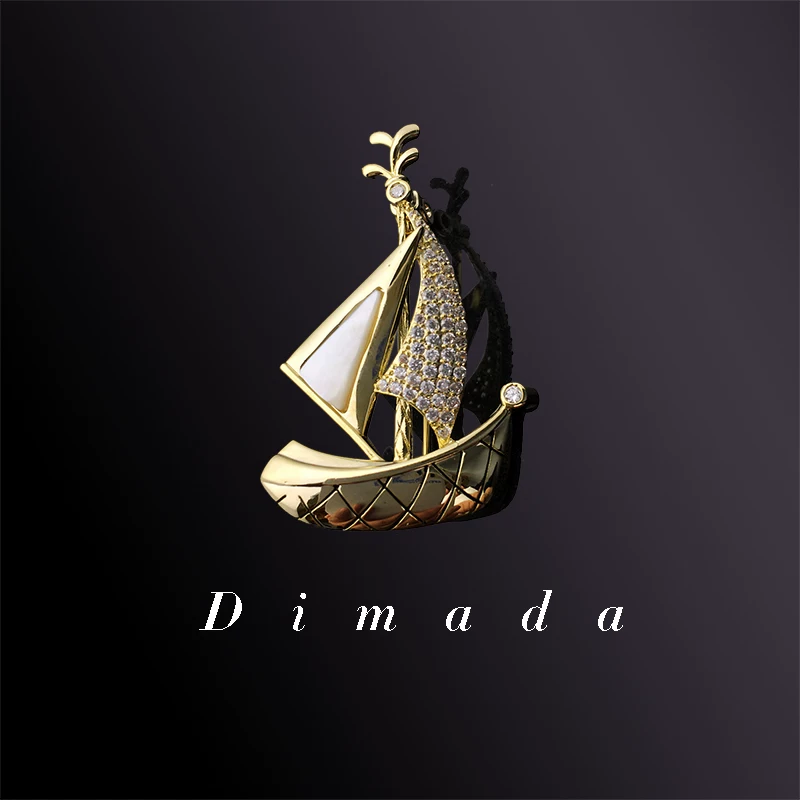 Брошь с гербом D.M.D/Dimada DIMADA Sailing для мужчин, цветок на груди, аксессуары к костюму с характером