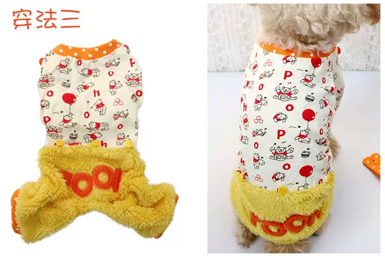 MIOKO Quần áo thú cưng Nhật Bản Quần áo cho chó Bộ đồ gấu Teddy Winnie the Pooh Dress Quần áo mùa đông - Quần áo & phụ kiện thú cưng