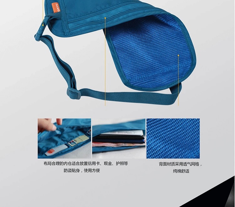 Du lịch nước ngoài túi an ninh cá nhân Du lịch gói hộ chiếu thể thao ví vô hình ví siêu mỏng chống trộm ví nam nữ 	túi đeo hông chạy bộ aonijie