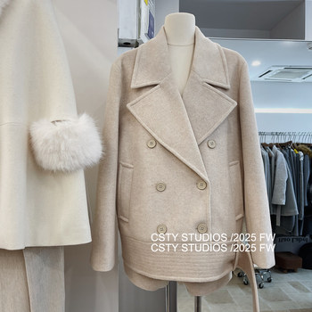 High-end british-style woolen coat for women in autumn and winter new style loose slimming versatile casual quilted short coat trendy