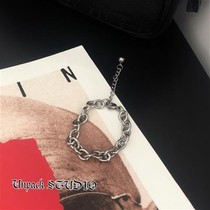 Fashion bracelet simple Hong Kong style cold style personality hip hop punk Street thick chain men and women with the same bracelet