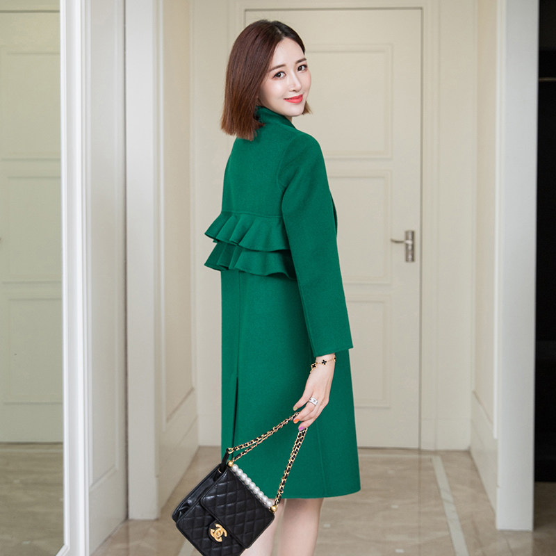 Double-sided cashmere coat women's mid-length 2022 fall new Korean version 100% wool tweed wool coat woman