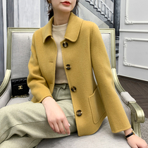 Double-sided cashmere coat womens 2021 new small wool double-sided wool coat short slim anti-season