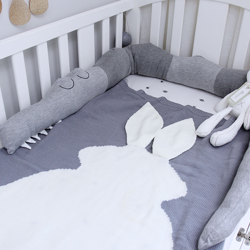 NS Exploits Rabbit Blanket Children Knit Cover Blanket Baby Cuddle Blanket Crocodile Crash-proof Bed Surrounding Baby Blanket