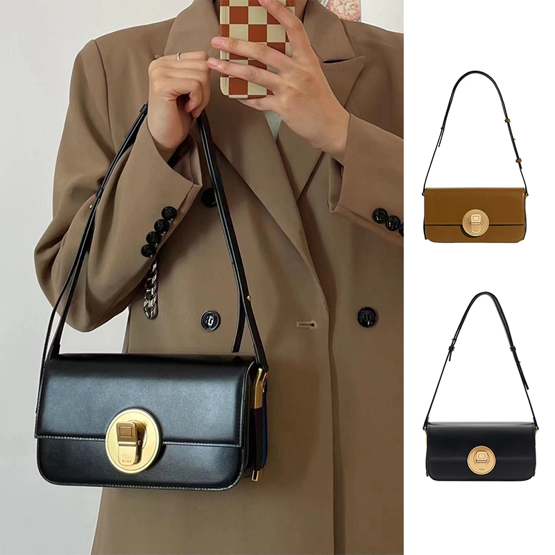 PECO New Canned Cup Bag Fashion Single Shoulder Under Pack Superior Bull-skin Skip Sittle Sittle Bag