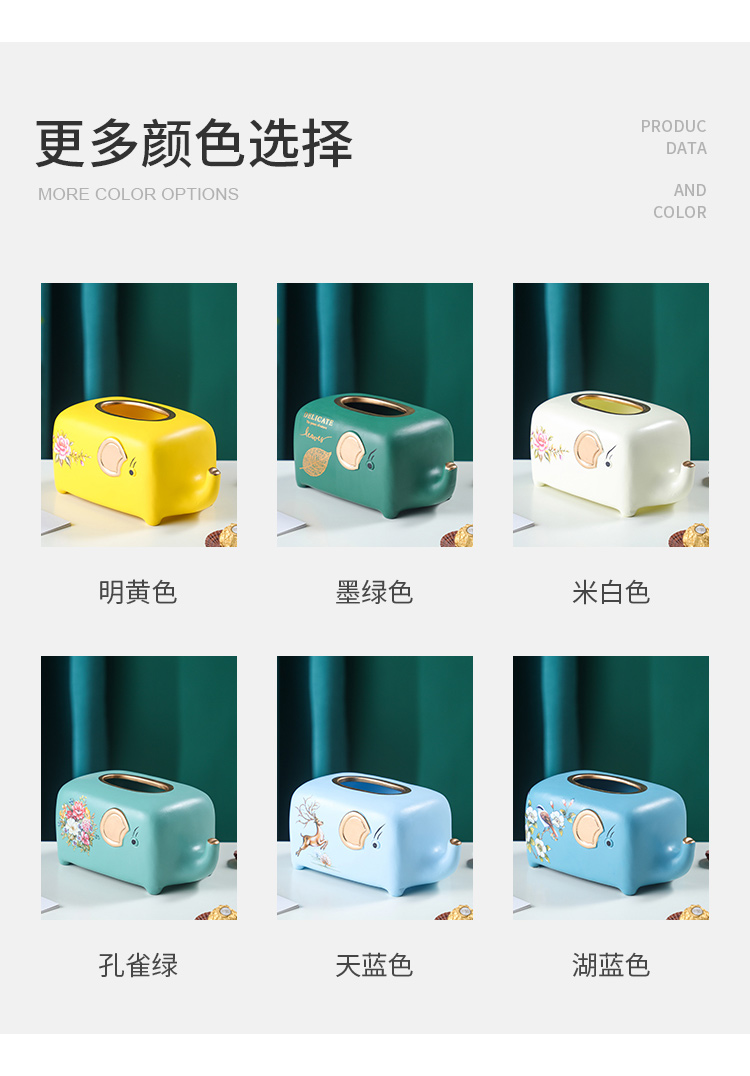European style ceramic tissue box, living room decoration, paper drawer, creative European style luxury living room, tea table,