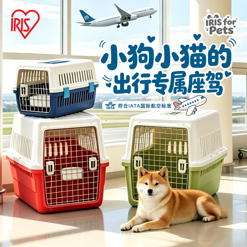 Alice Pet Airline Crate, Shipping Crate, Dog and Cat Car Carrier, Large Portable Cat Cage, Cat Bag