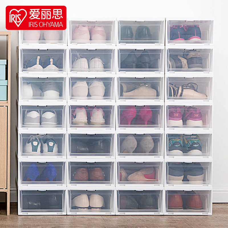 Japan IRIS Transparent Shoe Box Plastic AJ shoes containing Alice dust-proof moisture-proof finishing box thickened shoe cabinet